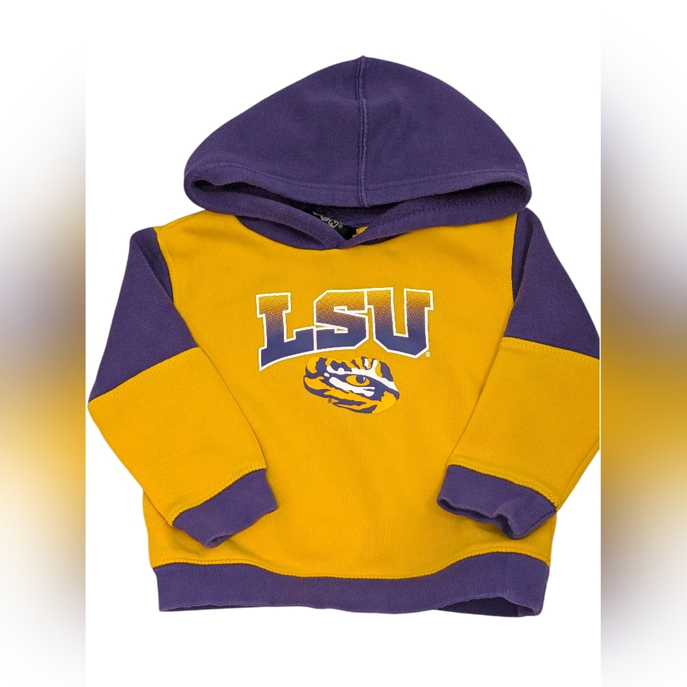LSU Tigers Toddler College Hoodie 18M Purple Gold Colorblock Louisiana State